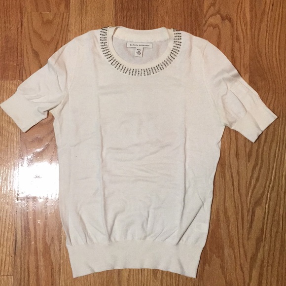 Banana Republic Jeweled Neck Sweater XS - Picture 1 of 2